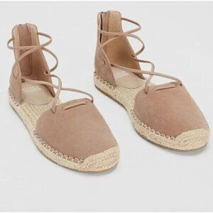 Eileen Fisher Lee Suede Espadrille Flat in Pink Size 9.5